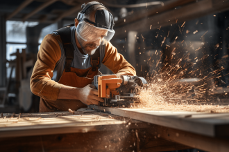 Meuleuse Dewalt en action sur un chantier de construction