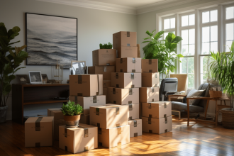 Cartons de déménagement bien organisés pour un transport sécurisé
