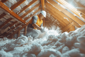 Mousse expansive appliquée pour une isolation efficace dans une maison