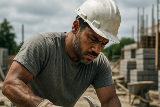 Gants de protection sur un chantier pour éviter les accidents de travail