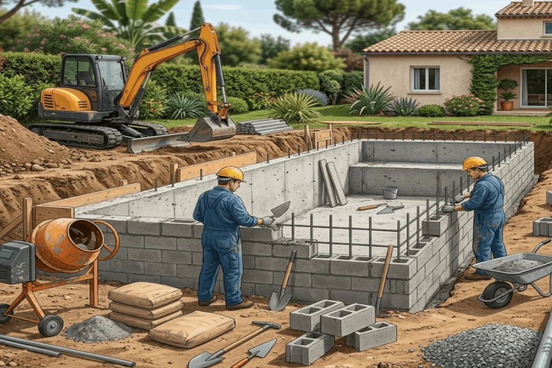 Construire une piscine maçonnée sur le Bassin d'Arcachon