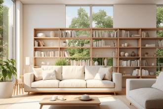 Salon épuré avec des éléments de décoration minimalistes
