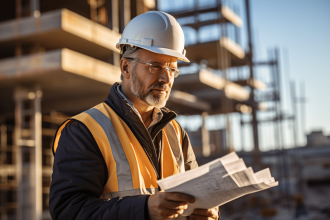 Expert en bâtiment inspectant un chantier à Toulouse