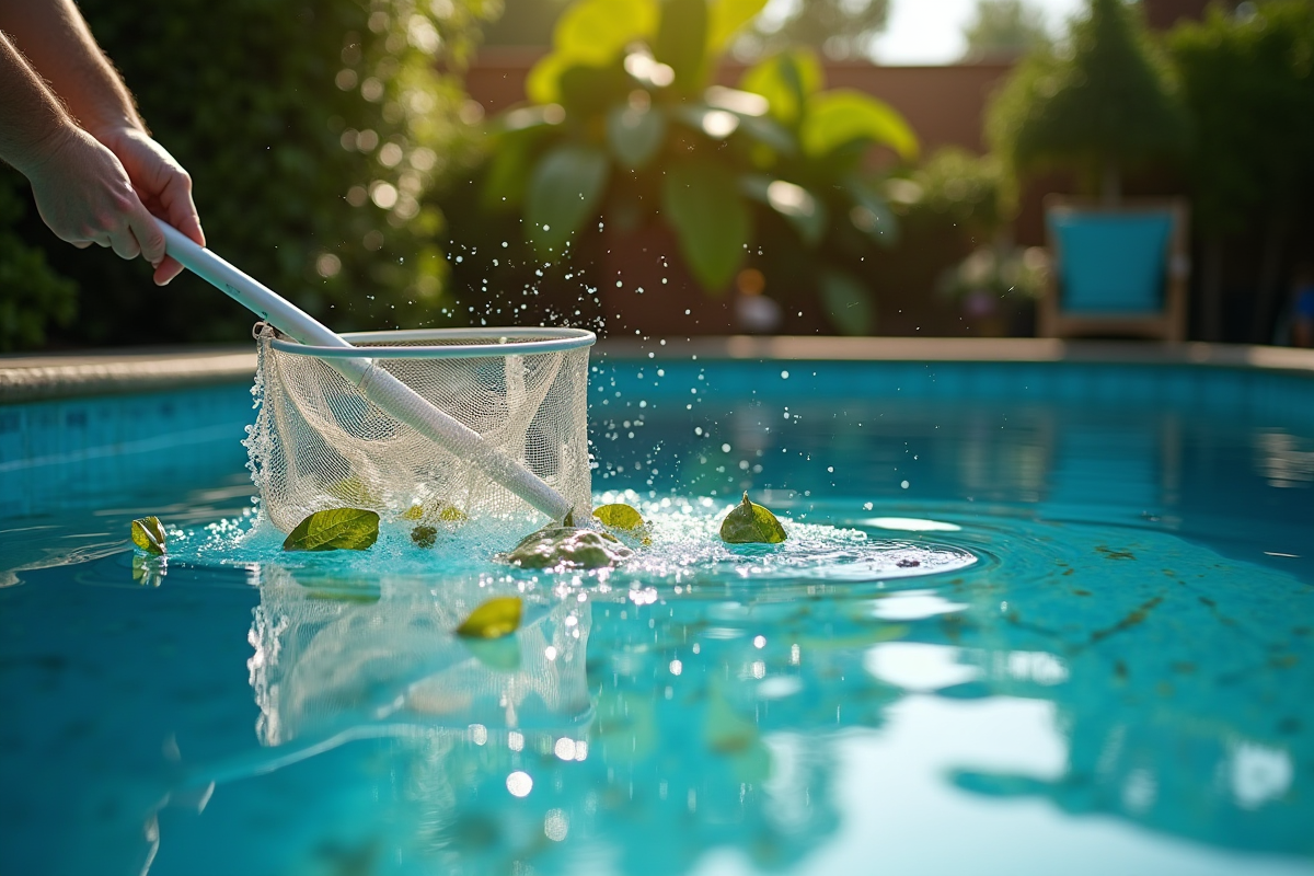 débris piscine