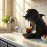 Machine Senseo moderne sur un plan de travail lumineux